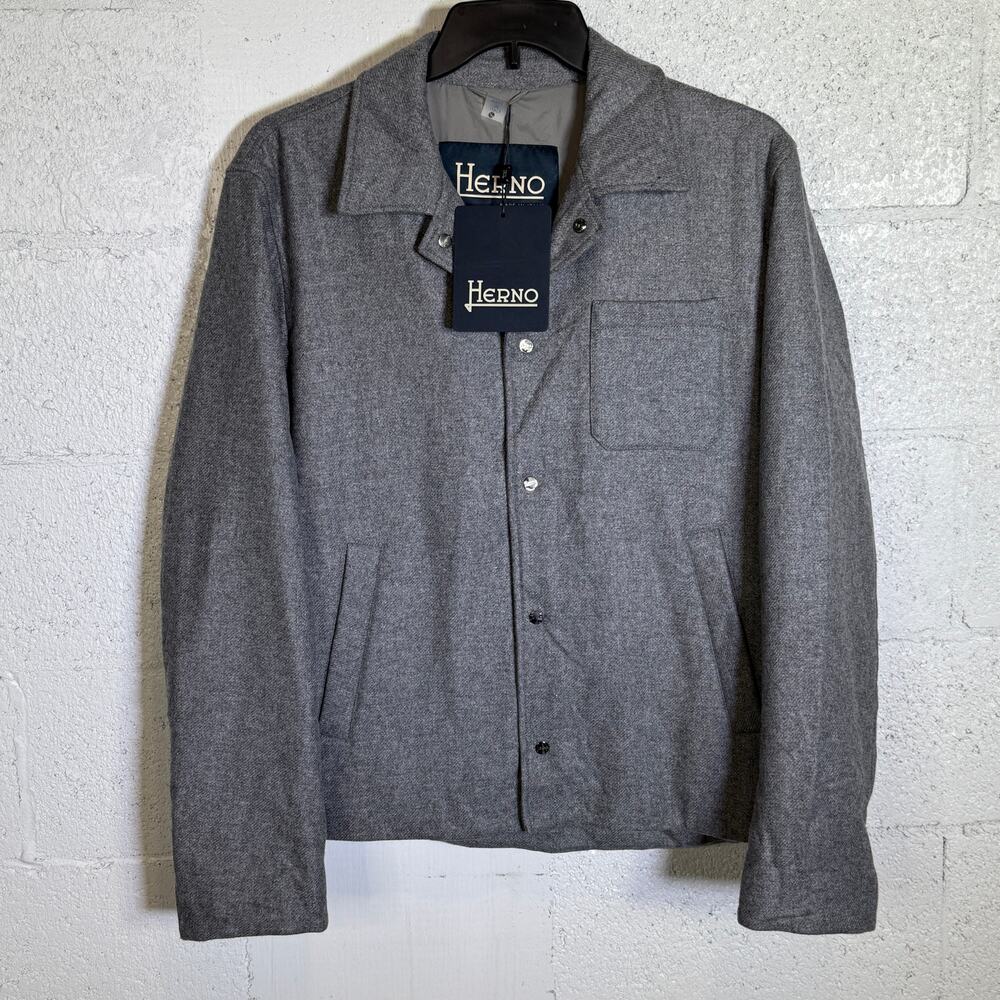 Herno Men's Flannel Shirt Jacket grey IT 52R US 42 $998